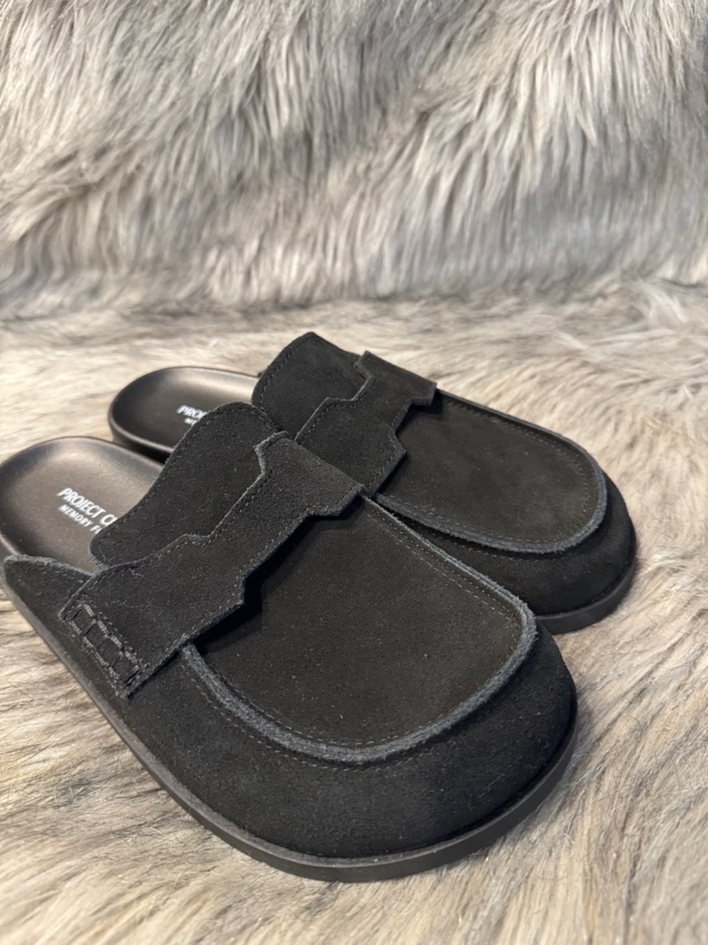 Project Cloud Women’s Black Suede Slide Clogs Size 7.5 - Picture 9 of 9